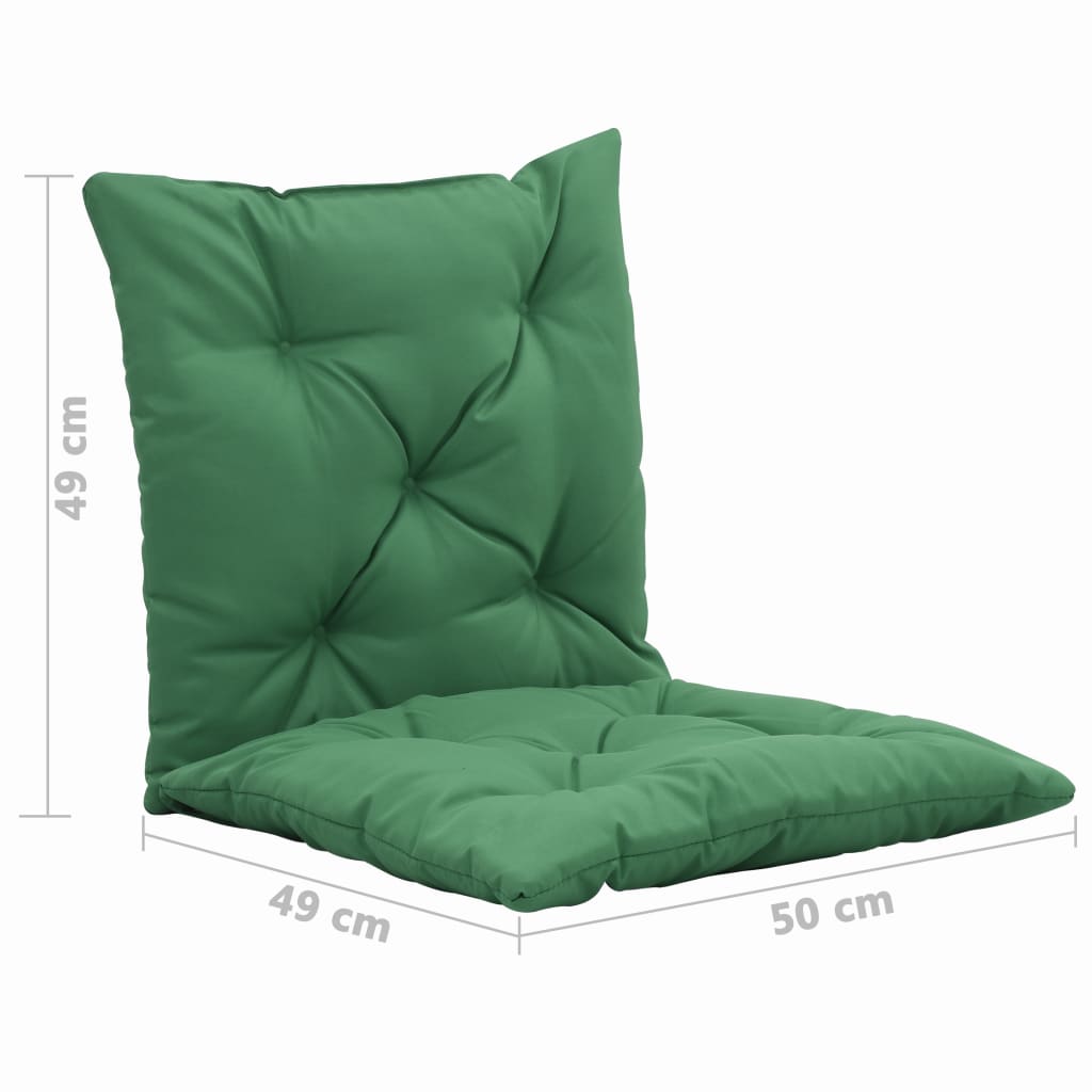vidaXL Възглавници за градинска люлка, 2 бр, зелени, 50 см