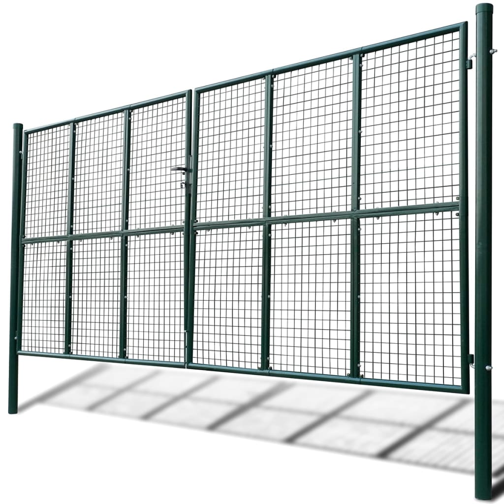 vidaXL Градинска мрежеста оградна врата, 415x250 см / 400x200 см