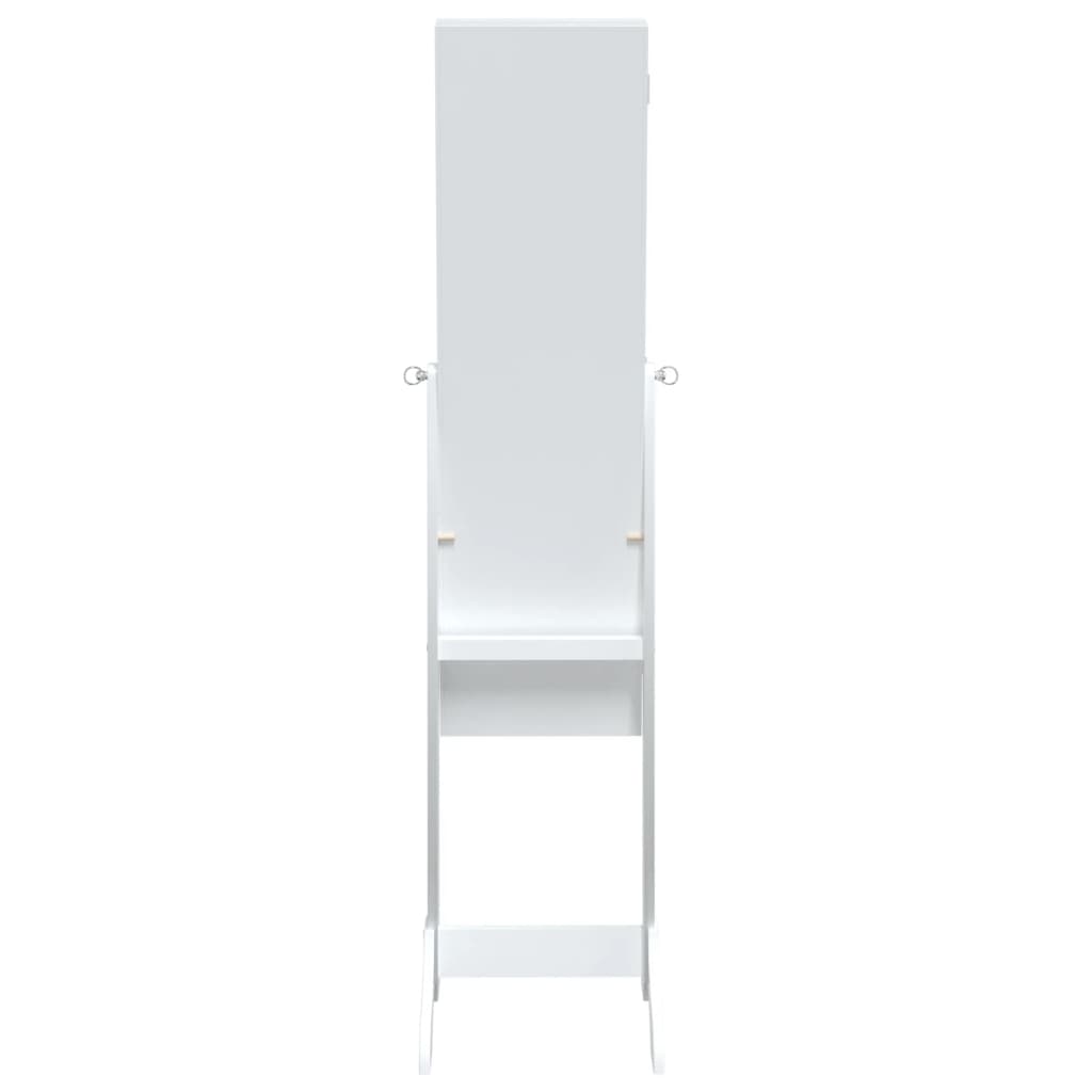 vidaXL Стоящо огледало с LED, бяло, 34x37x146 см