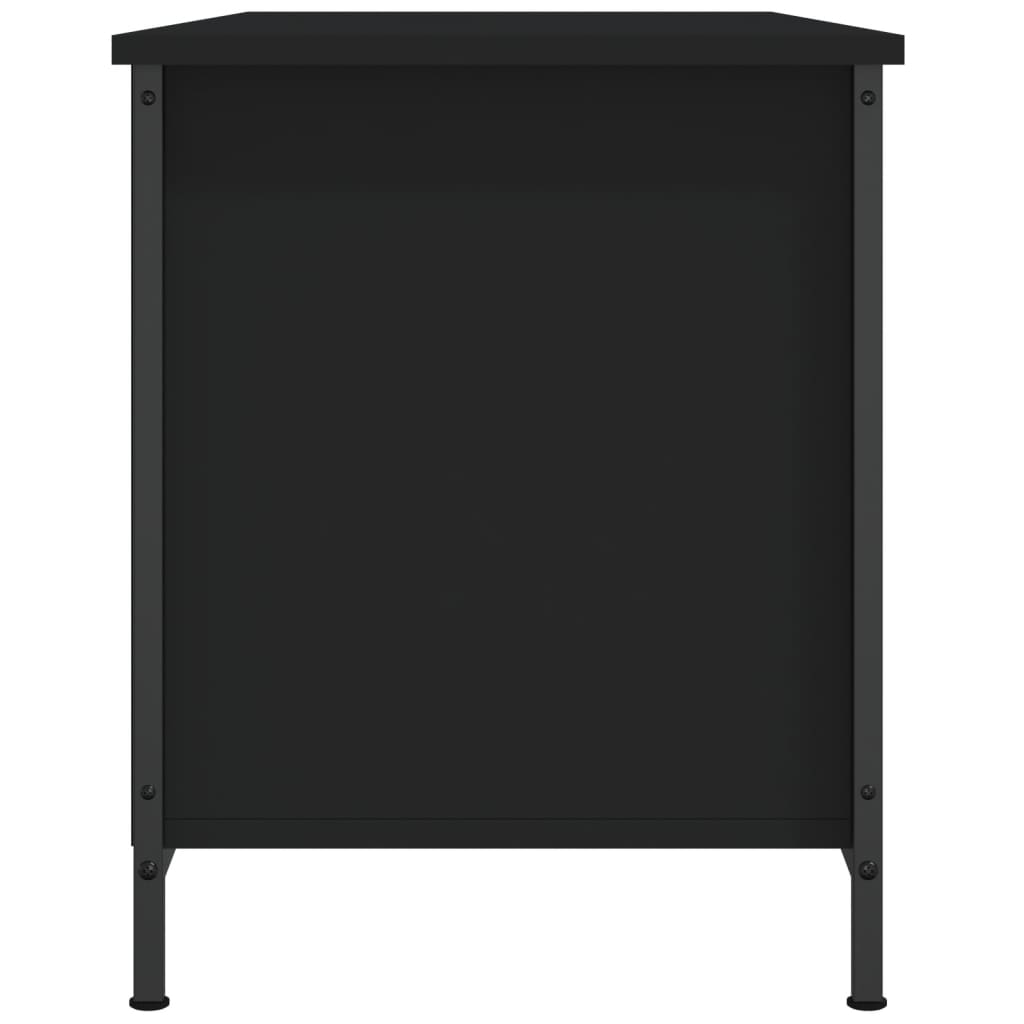 vidaXL ТВ шкаф, черен, 100x40x50 см, инженерно дърво