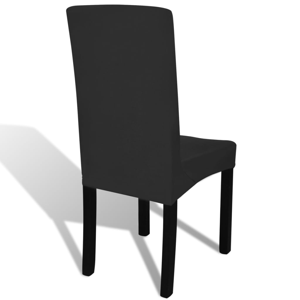 vidaXL 6 бр покривни еластични калъфи за столове, черни