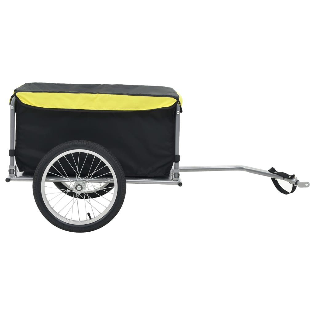 vidaXL Ремарке за колело, черно и жълто, 65 кг