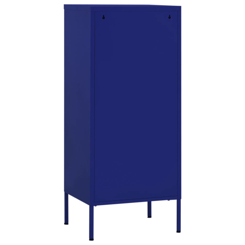 vidaXL Шкаф за съхранение, нейви син, 42,5x35x101,5 см, стомана