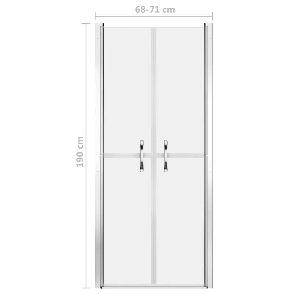 vidaXL Врата за душ, матирано ESG стъкло, 71x190 см