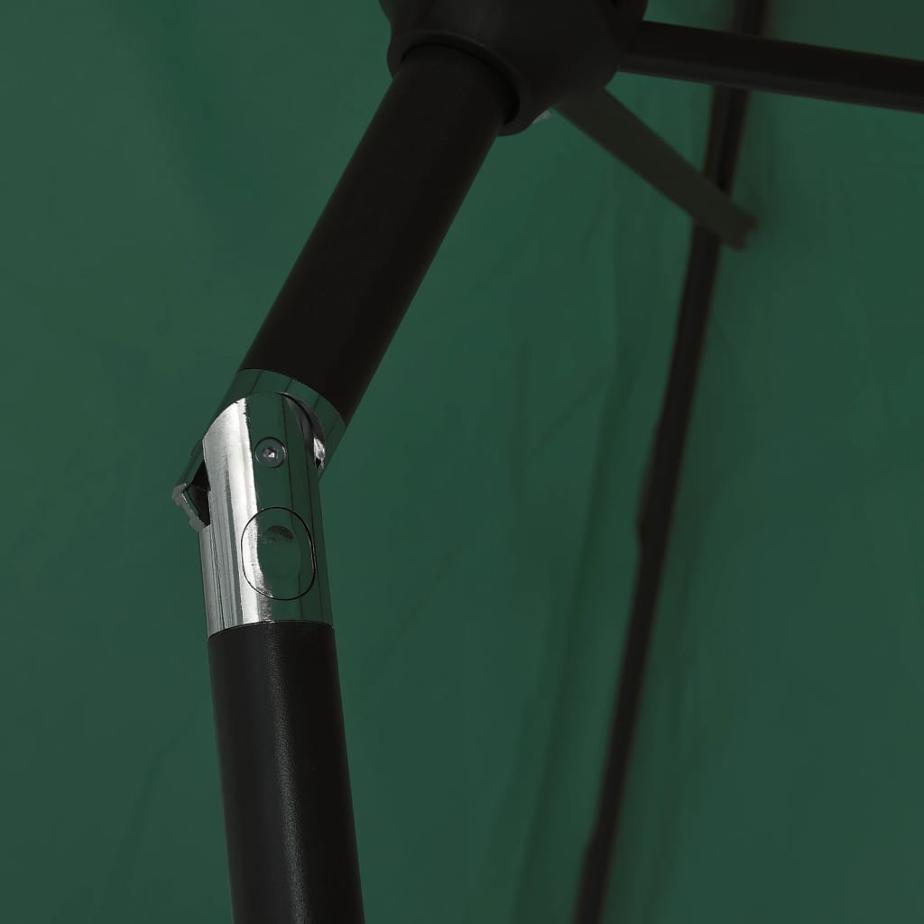 Чадър за слънце, 3м, зелен, стоманен прът