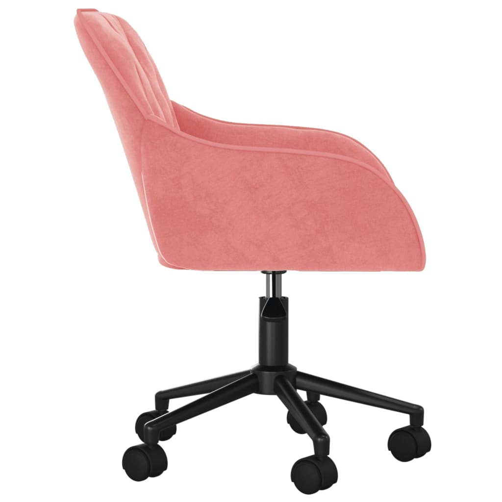 vidaXL Въртящи трапезни столове, 2 бр, розови, кадифе