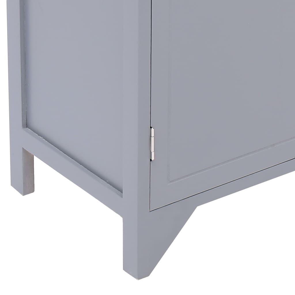 vidaXL Страничен шкаф, сив, 60x30x75 см, дърво пауловния