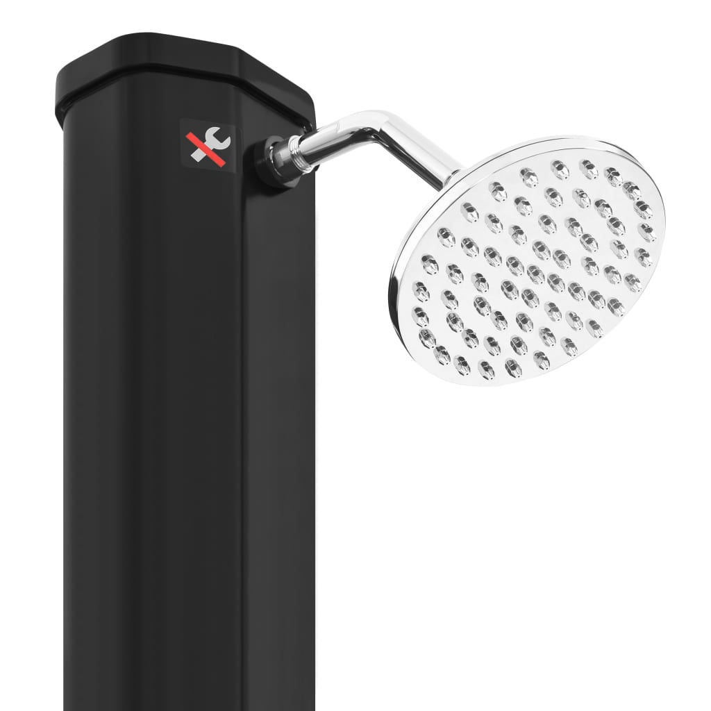 vidaXL Външен соларен душ с душ слушалка и кран 35 л черен