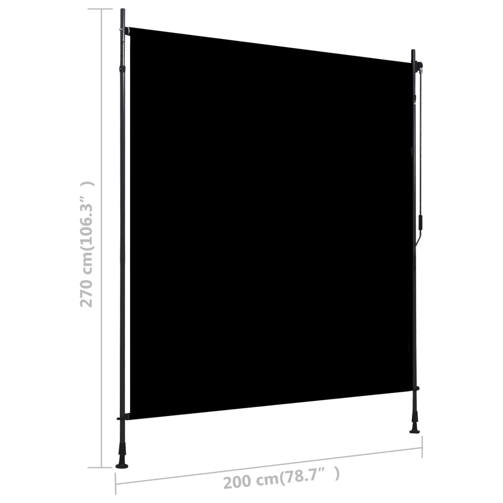 vidaXL Външна ролетна щора, 200x270 см, антрацит