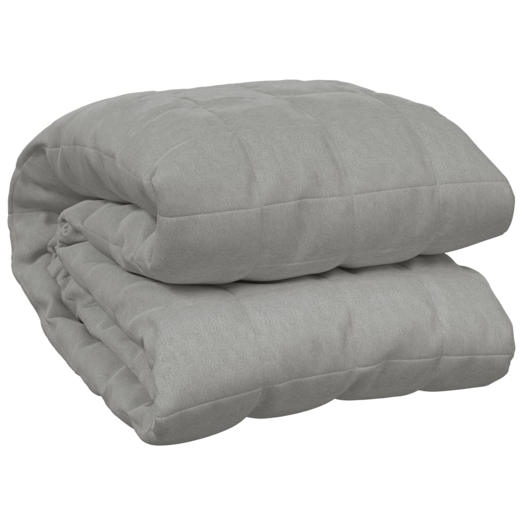 vidaXL Утежнено одеяло сиво 135x200 см 10 кг плат