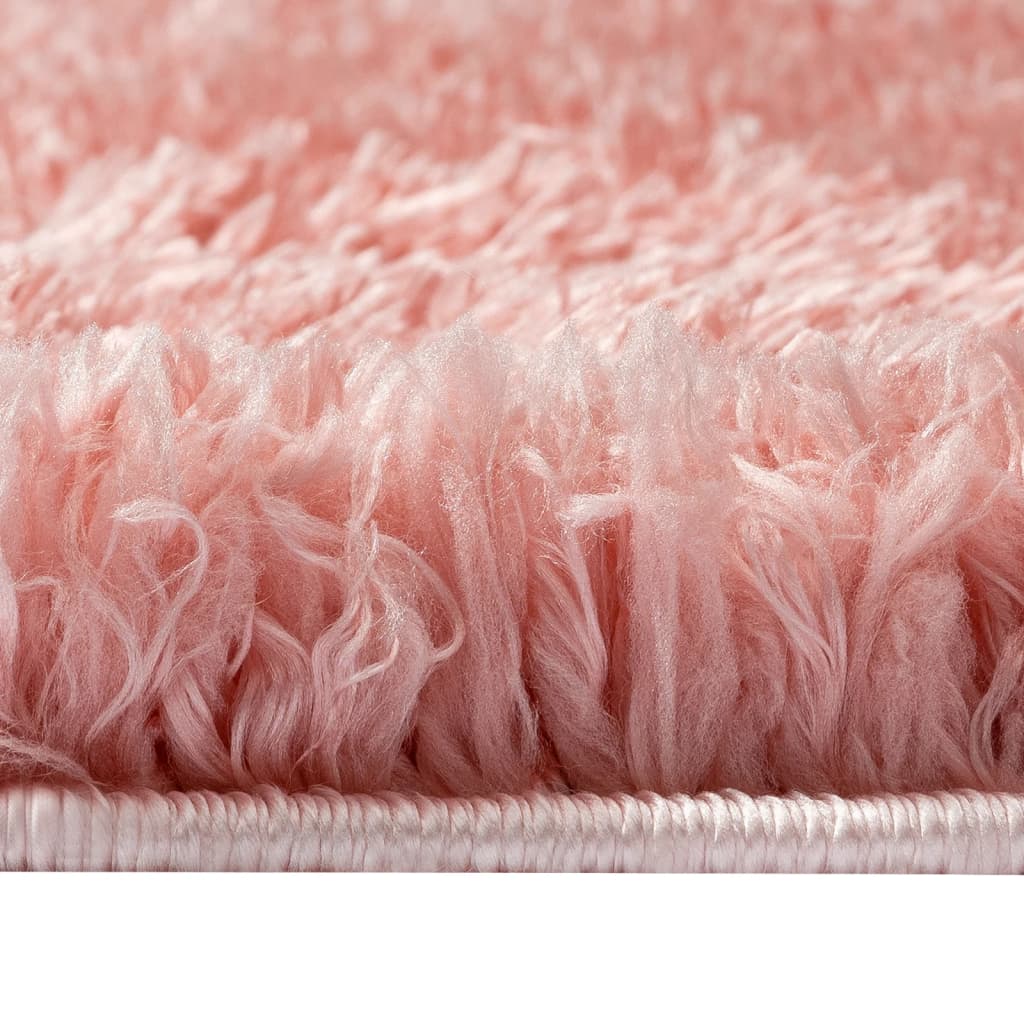 vidaXL Килим шаги с висок косъм, розов, 160x230 см, 50 мм