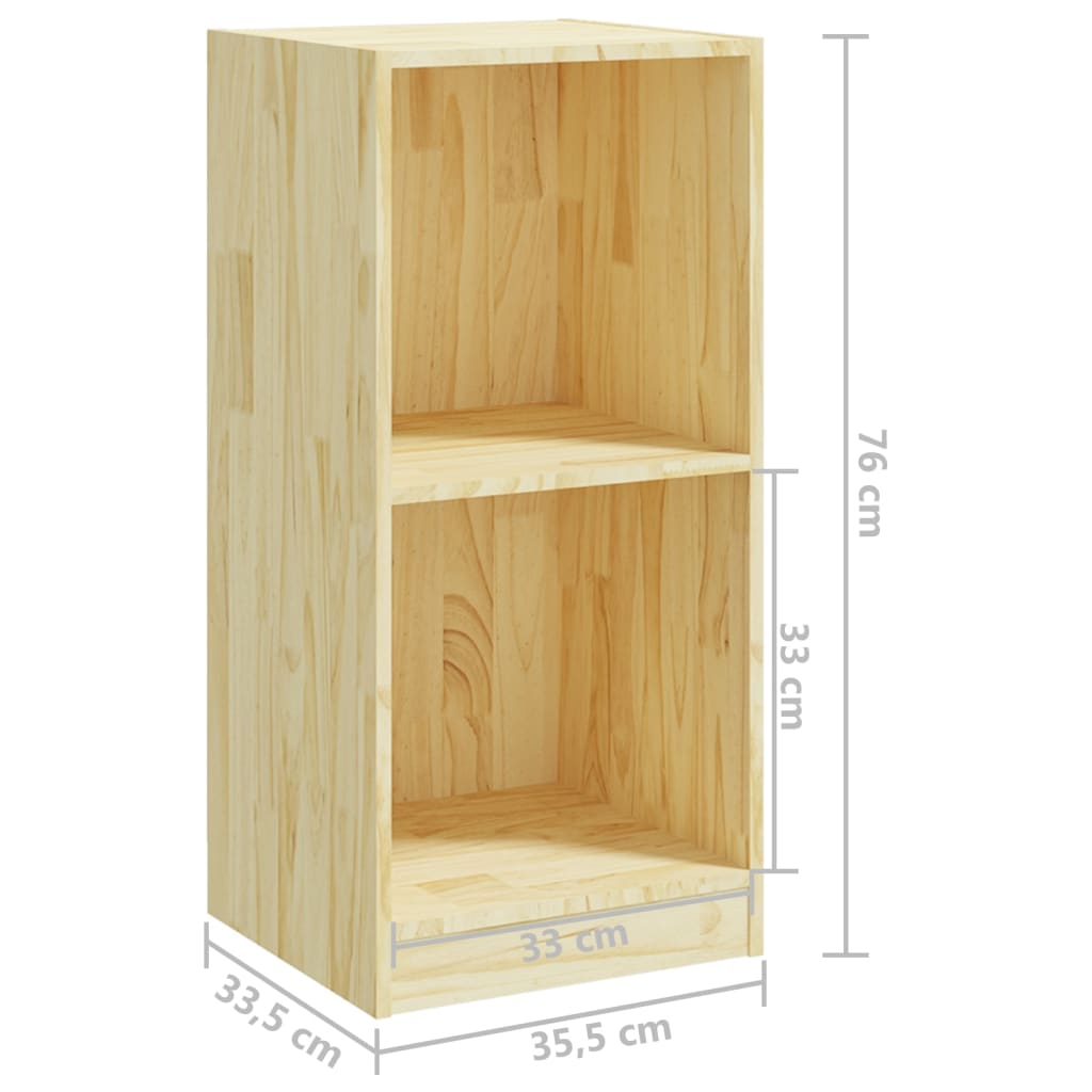 vidaXL Страничен шкаф, 35,5x33,5x76 см, борово дърво масив