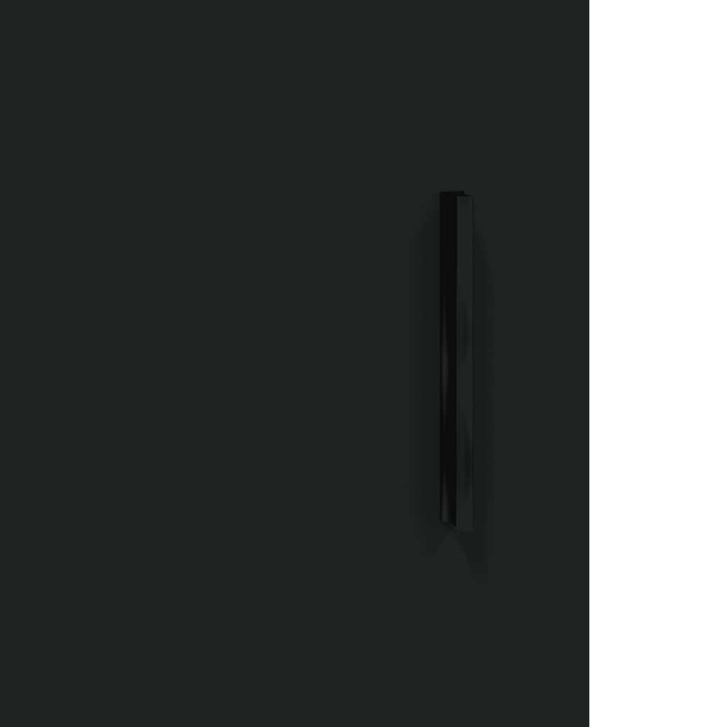 vidaXL Висок шкаф, черен, 69,5x34x180 см, инженерно дърво