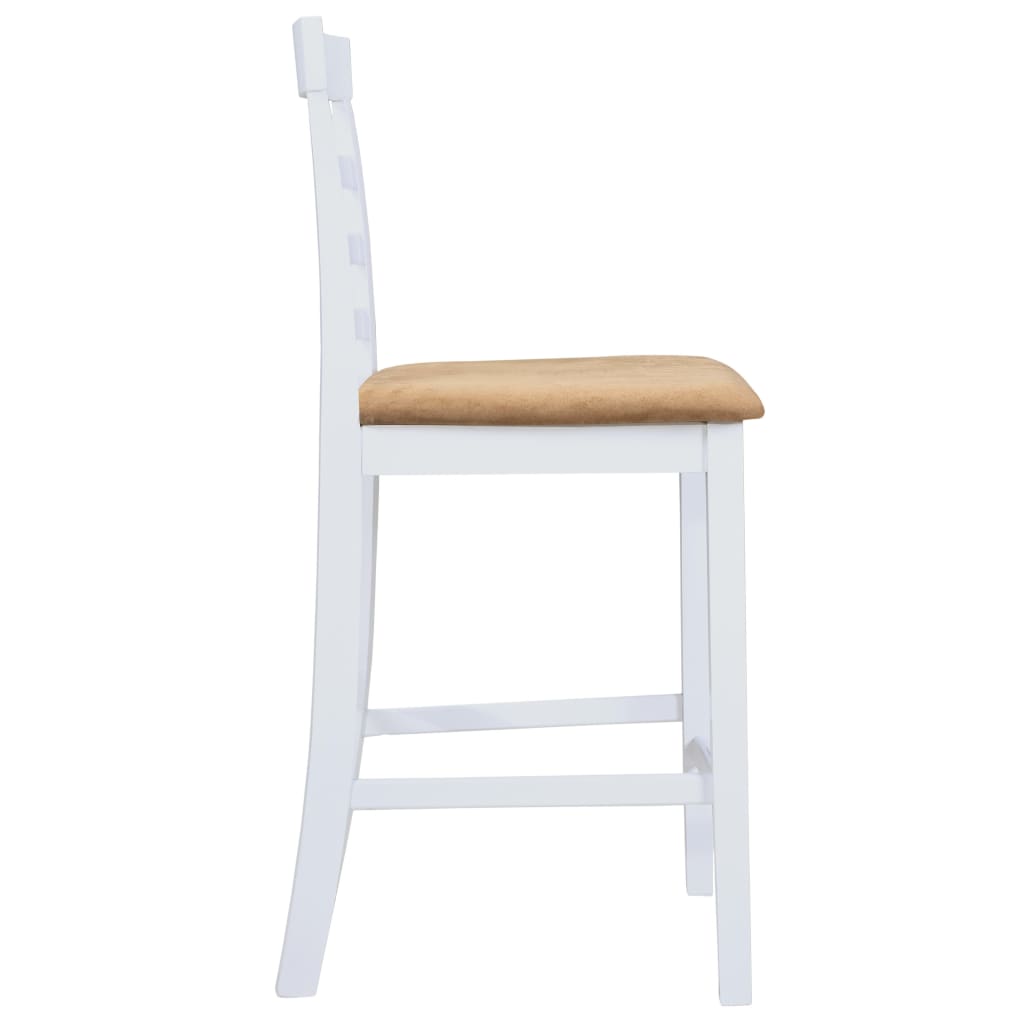 Комплект бяла дървена конзолна маса и 4 бар стола