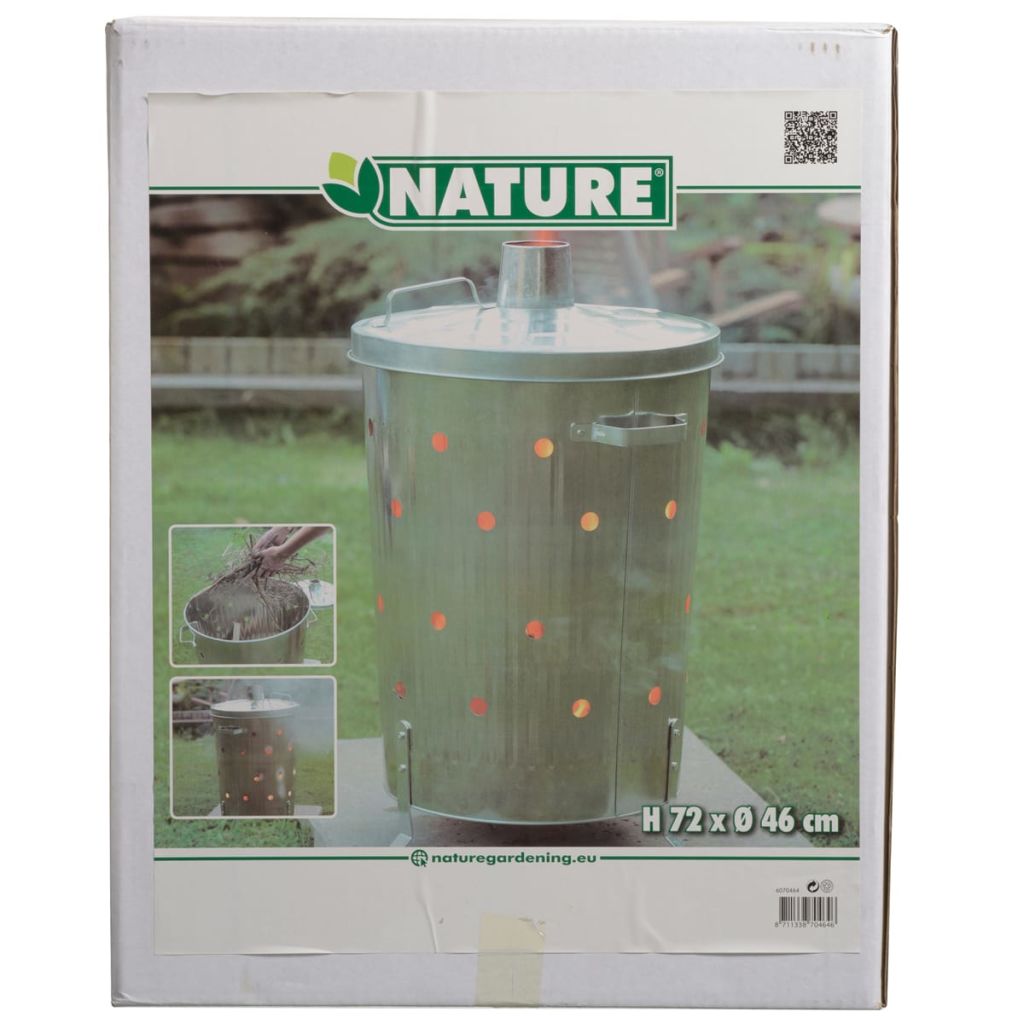 Nature Градински инсинератор поцинкована стомана 46x72 см кръгъл