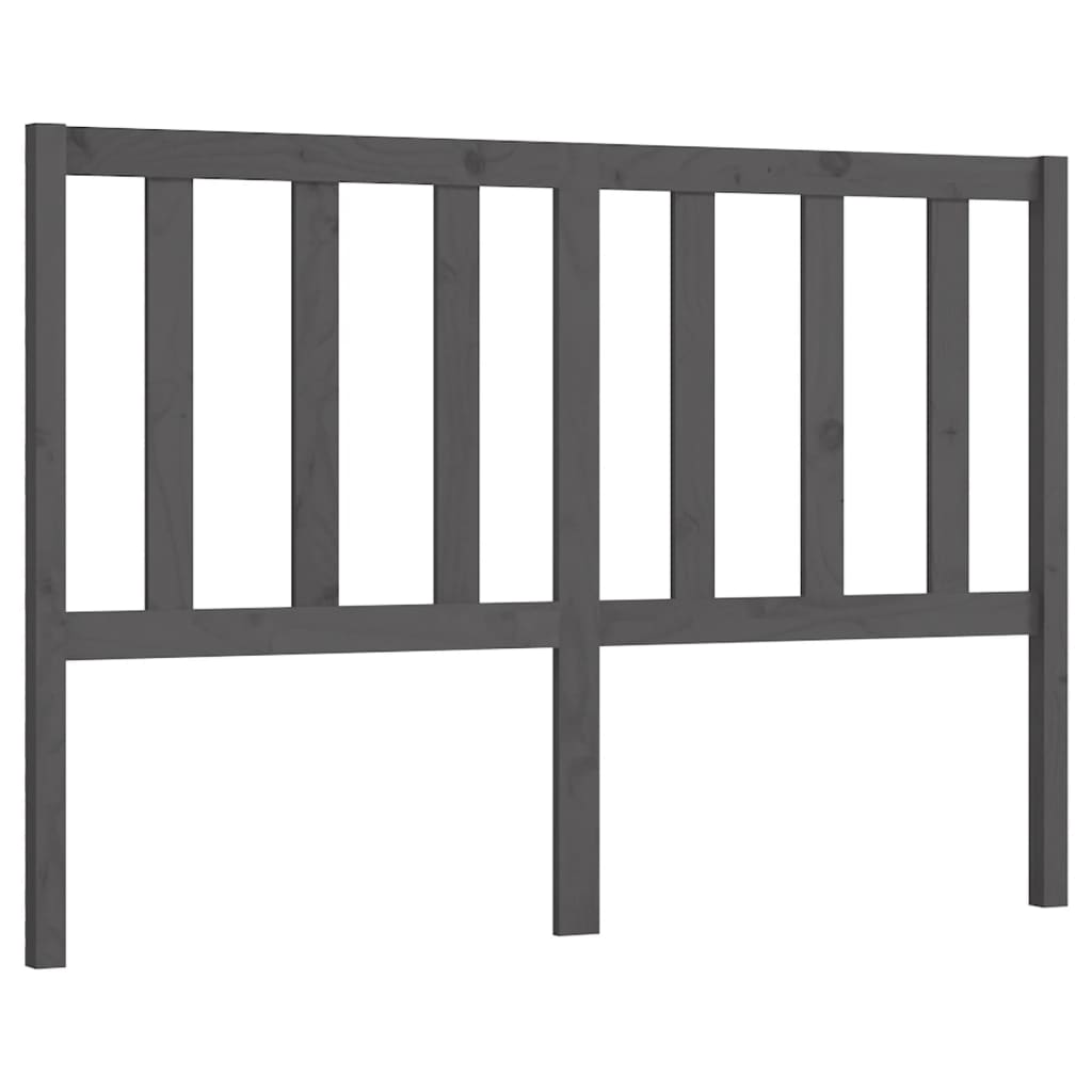 vidaXL Горна табла за легло, сива, 146x4x100 см, бор масив