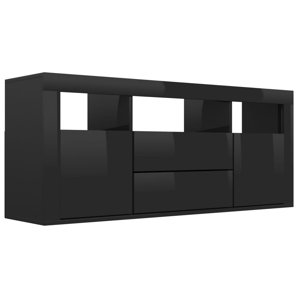 vidaXL ТВ шкаф, черен гланц, 120x30x50 см, ПДЧ