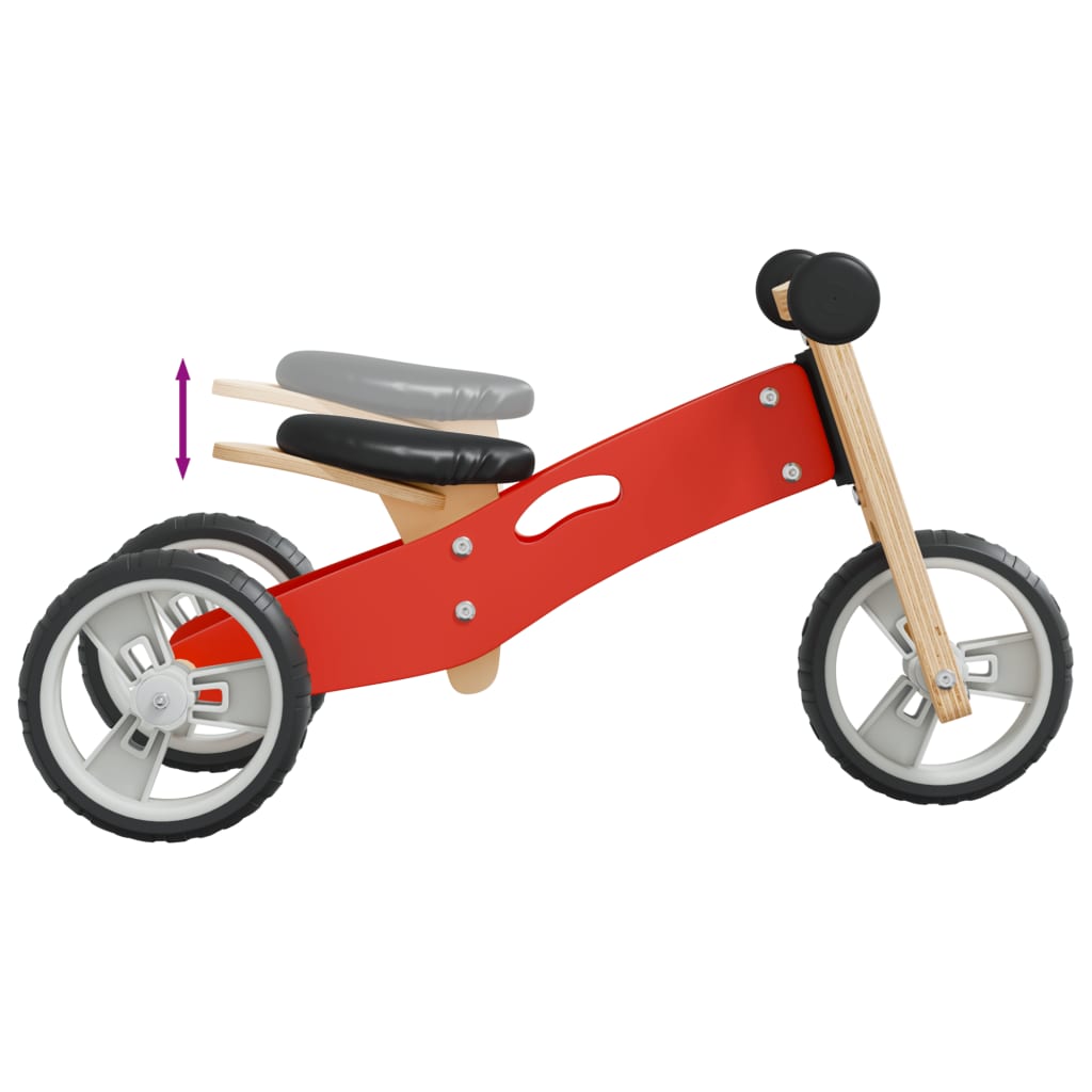 vidaXL Детско колело за баланс, 2-в-1, червено