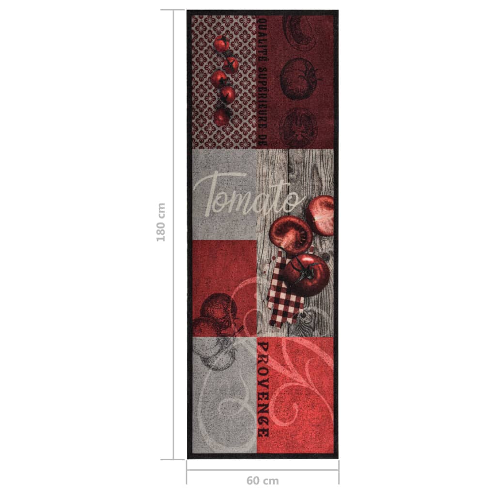 vidaXL Кухненско килимче, перимо, надпис Tomato, 60x180 см