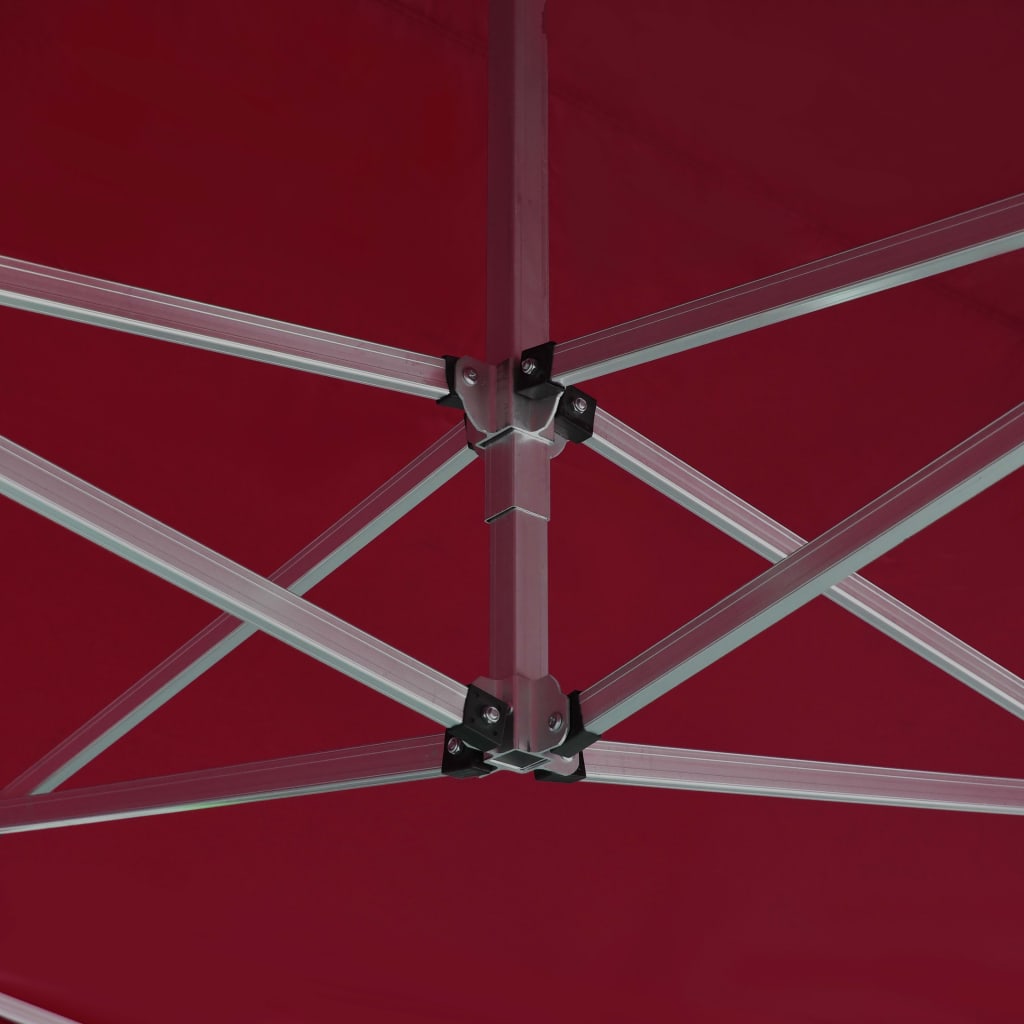vidaXL Професионална сгъваема шатра, алуминий, 4,5х3 м, виненочервена