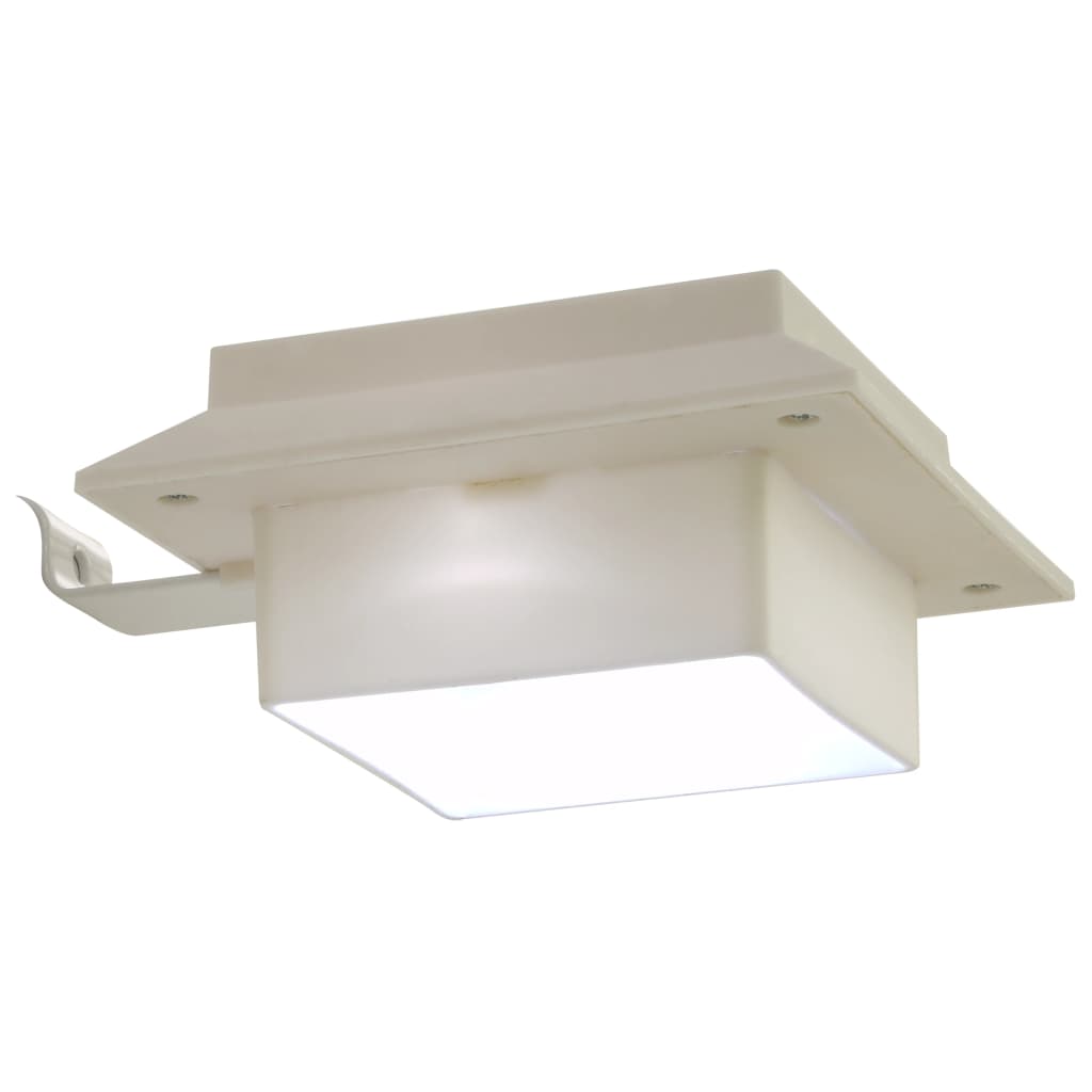 vidaXL Градински соларни лампи, 6 бр, LED, квадратни, 12 см, бели