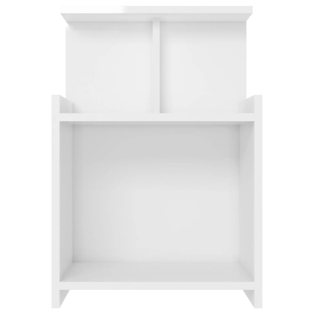 vidaXL Нощнo шкафче, бял гланц, 40x35x60 см, ПДЧ
