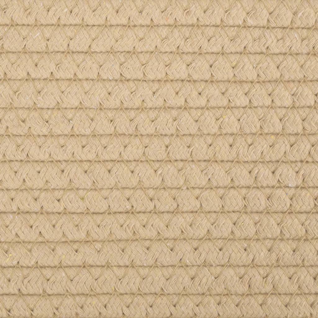 vidaXL Кош за съхранение, 2 бр, бежово и бяло, Ø24x18 см, памук