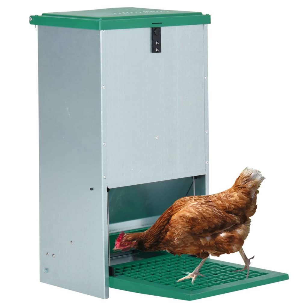 vidaXL Feedomatic aвтоматична хранилка за птици със стъпало 20 кг