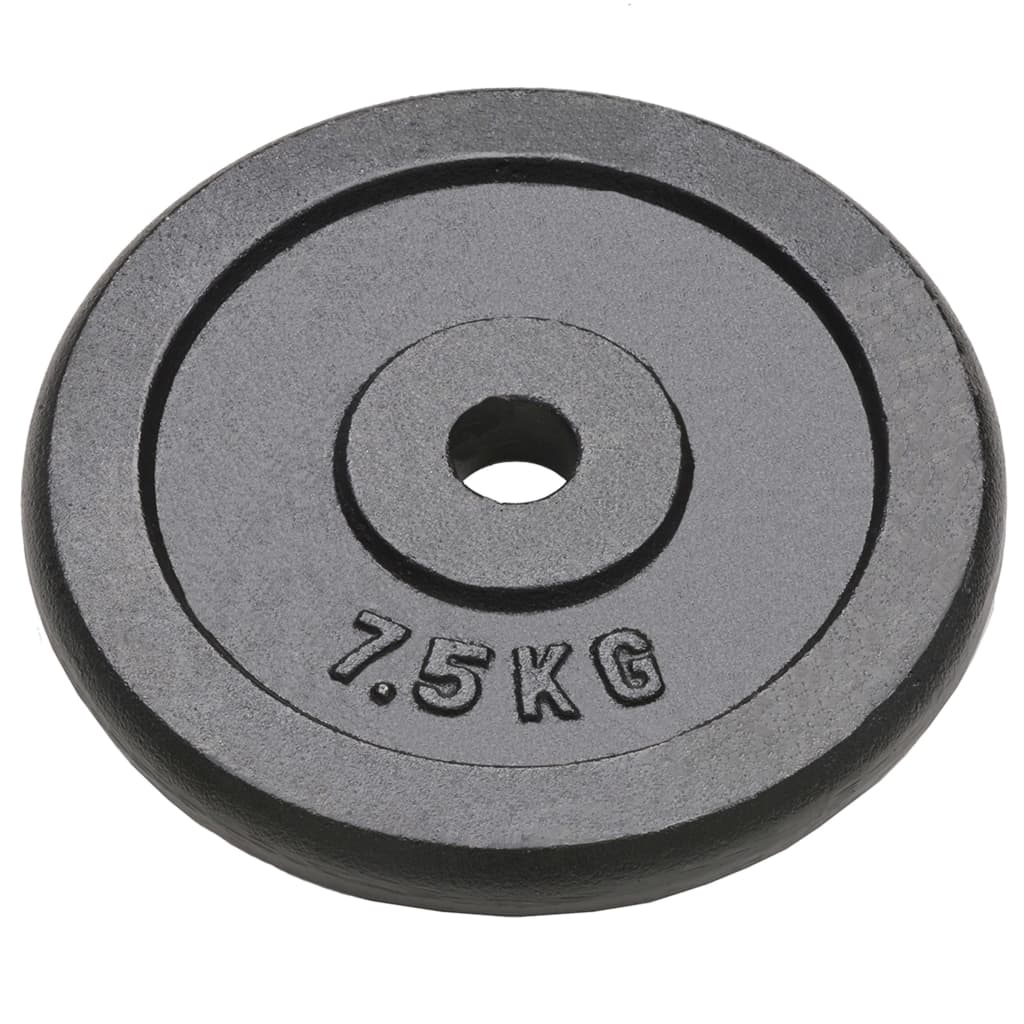vidaXL Дискове за тежести, 4 бр, 4x7,5 кг, чугун