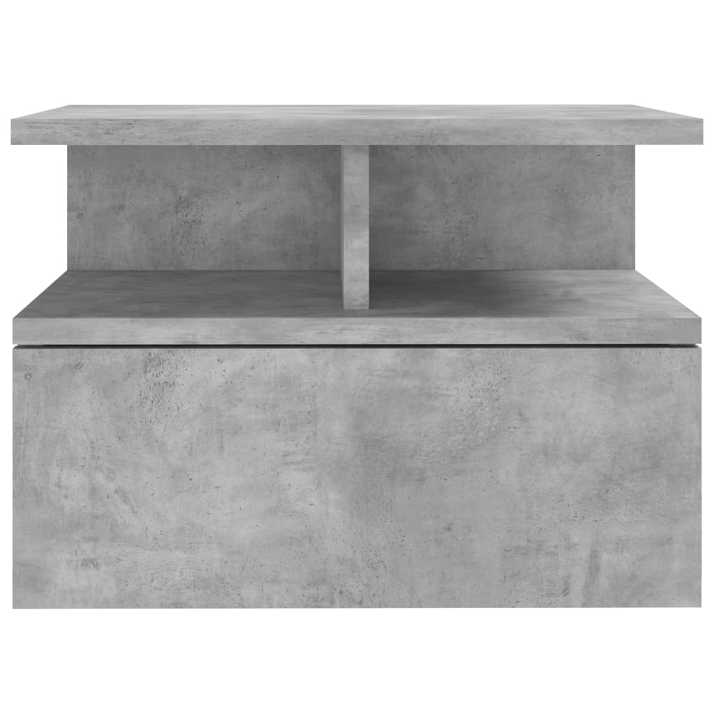 vidaXL Нощно шкафче за стена, бетонно сиво, 40x31x27 см, ПДЧ