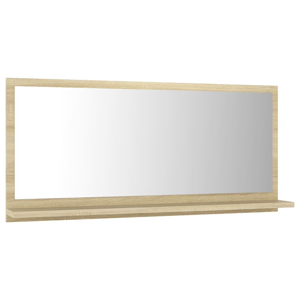 vidaXL Огледало за баня, дъб сонома, 80x10,5x37 см, ПДЧ