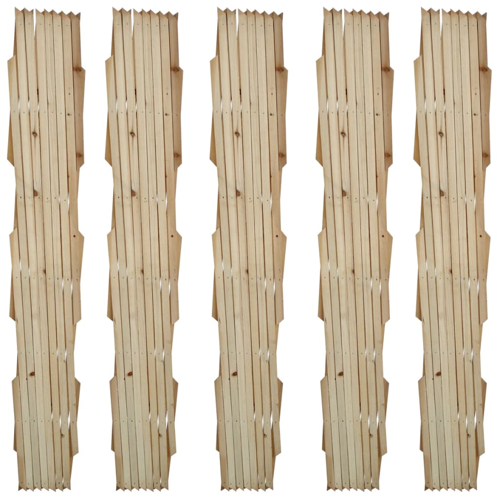 vidaXL Огради хармоника, 5 бр, дървен масив, 180х90 см