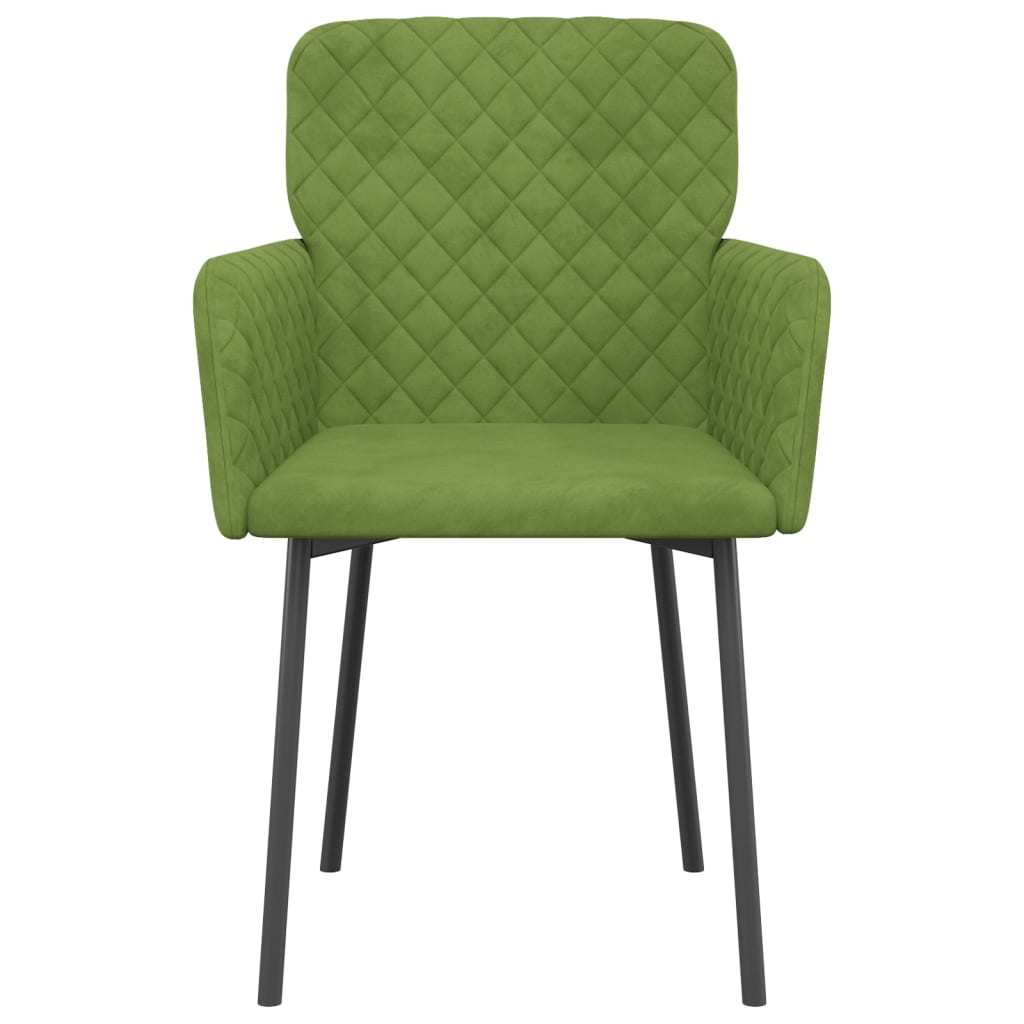 vidaXL Трапезни столове, 2 бр, светлозелени, кадифе