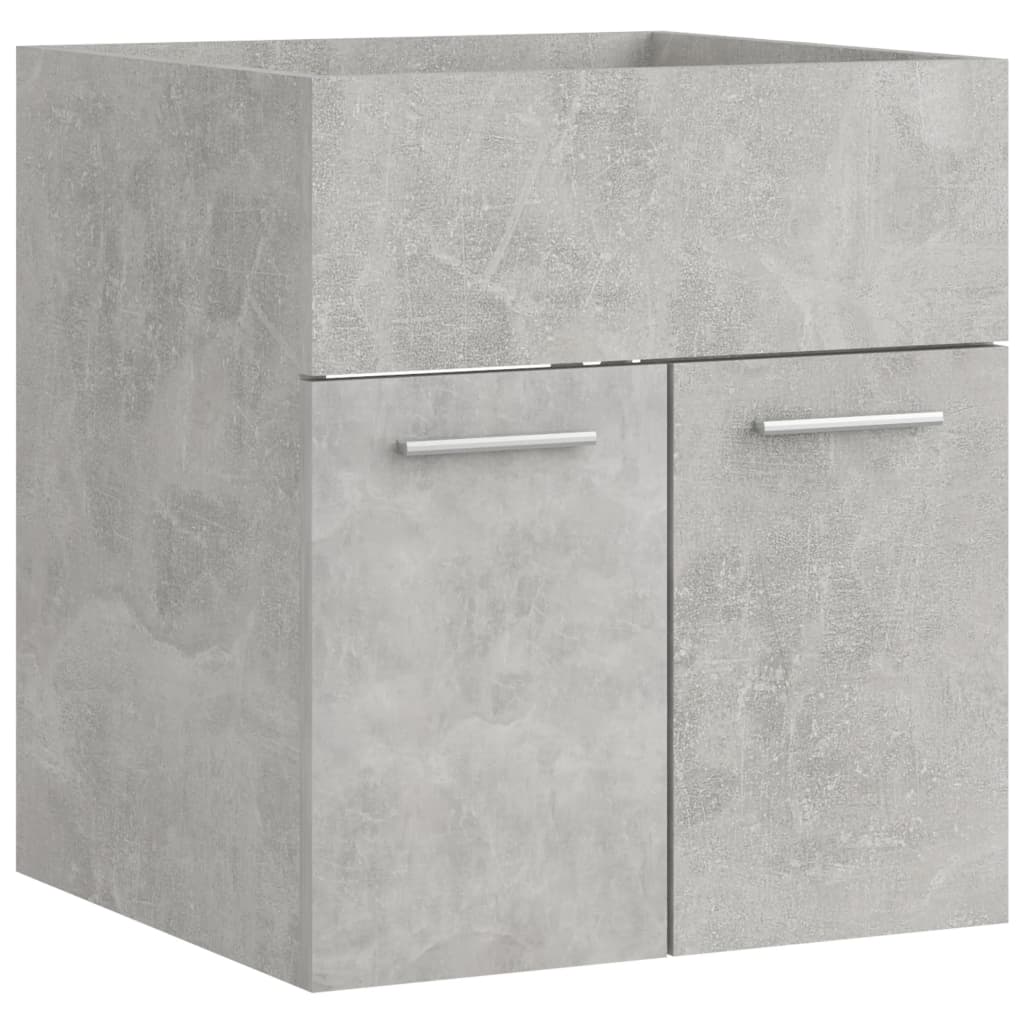 vidaXL Долен шкаф за мивка, бетонно сив, 41x38,5x46 см, ПДЧ