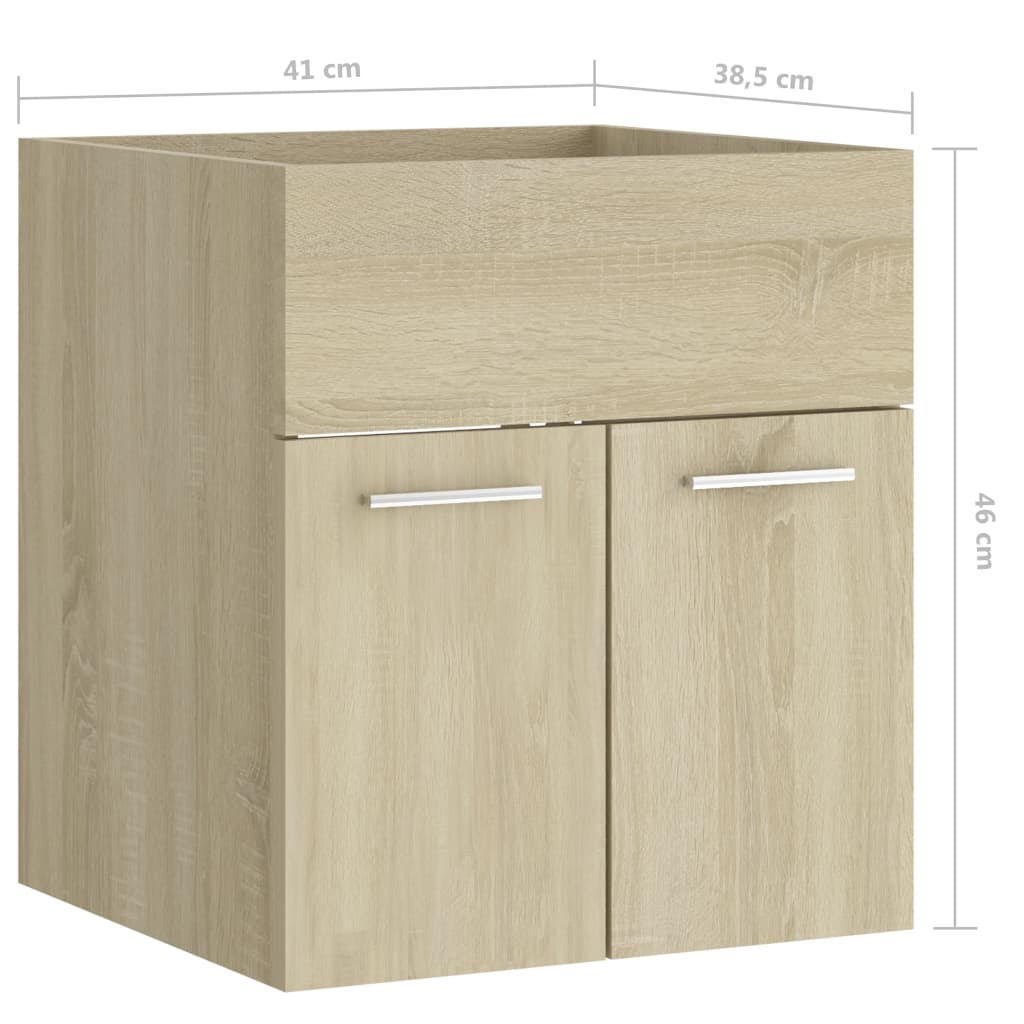 vidaXL Долен шкаф за мивка, дъб сонома, 41x38,5x46 см, ПДЧ