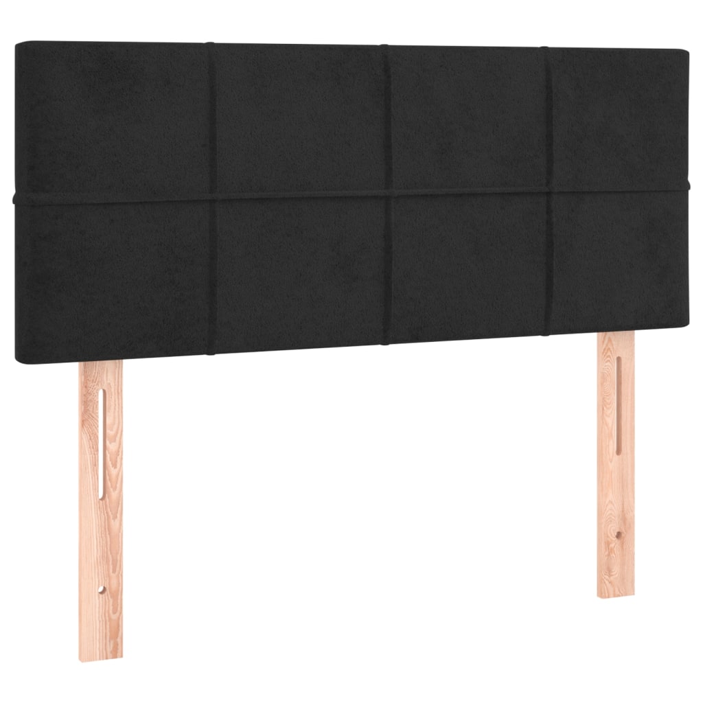 vidaXL Горна табла за легло, черна, 100x5x78/88 см кадифе
