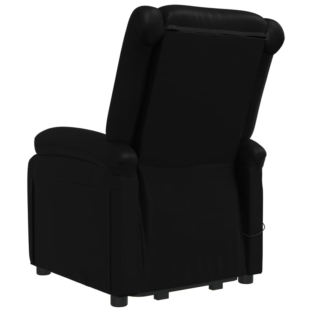 vidaXL Изправящ стол, черен, изкуствена кожа