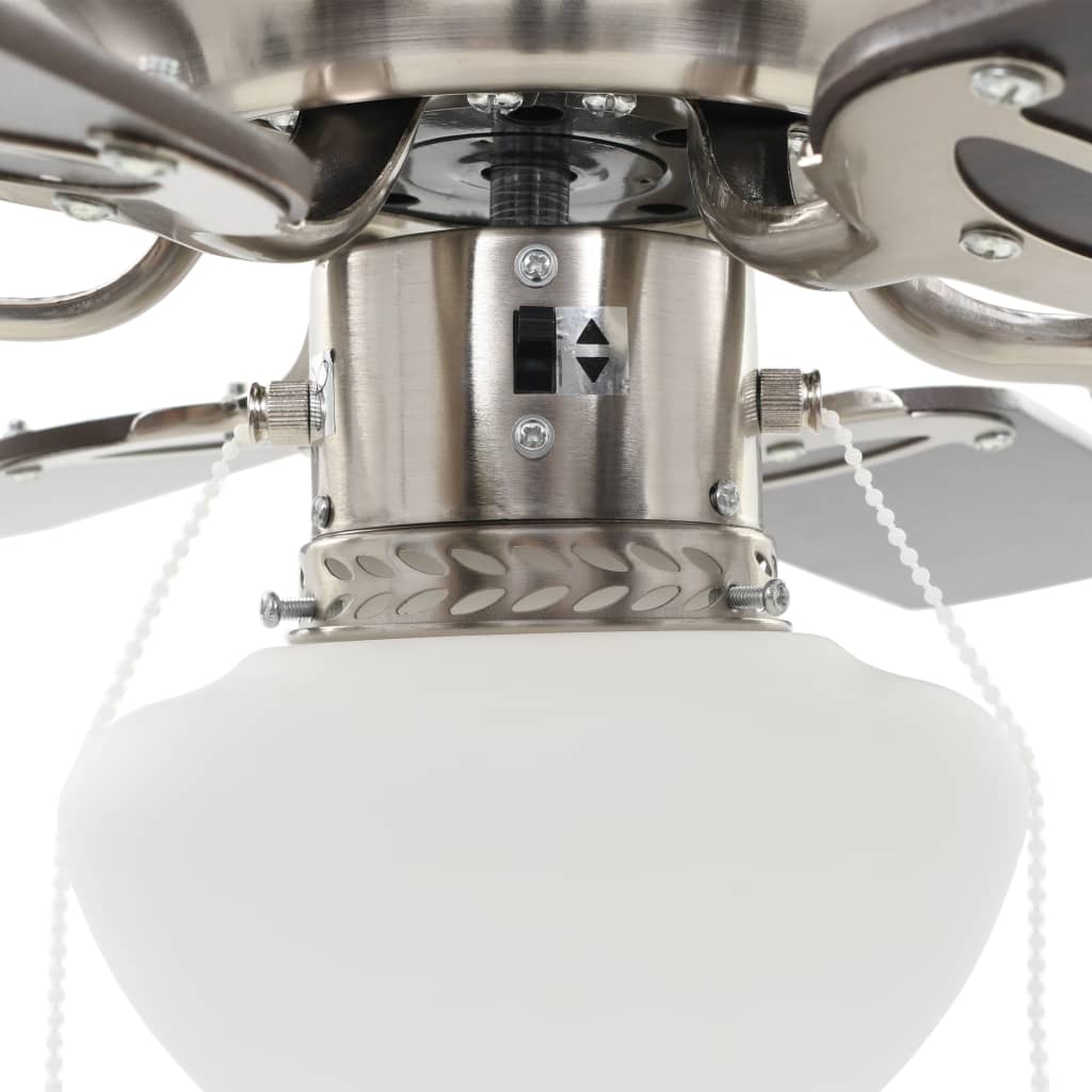 vidaXL Декоративен вентилатор за таван с осветление, 82 см, тъмнокафяв