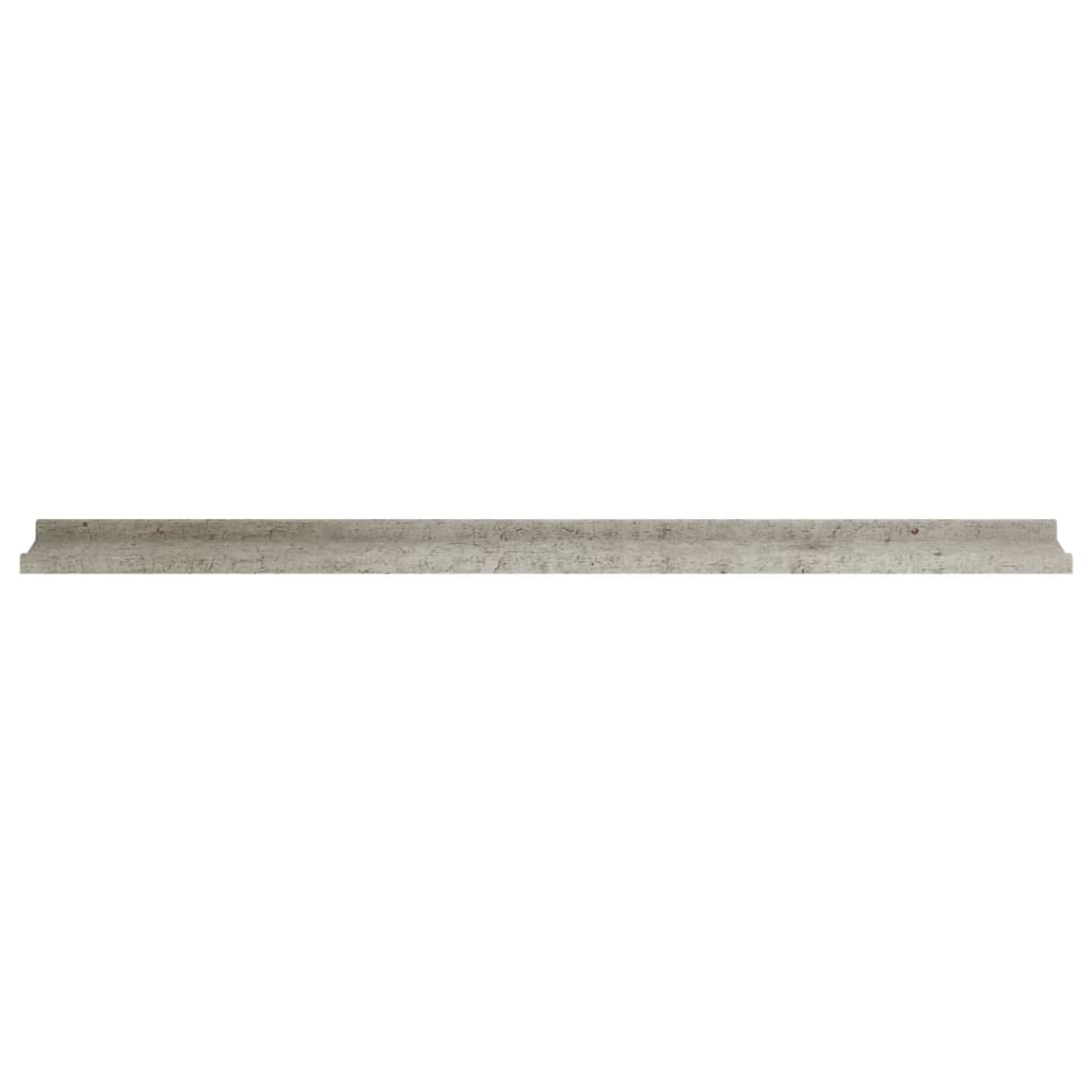 vidaXL Стенни рафтове, 2 бр, бетонно сиви, 115x9x3 см