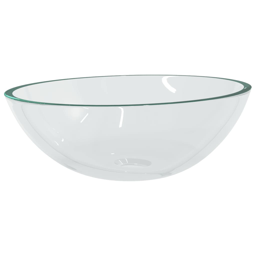vidaXL Стъклена мивка, 50x37x14 см, прозрачна