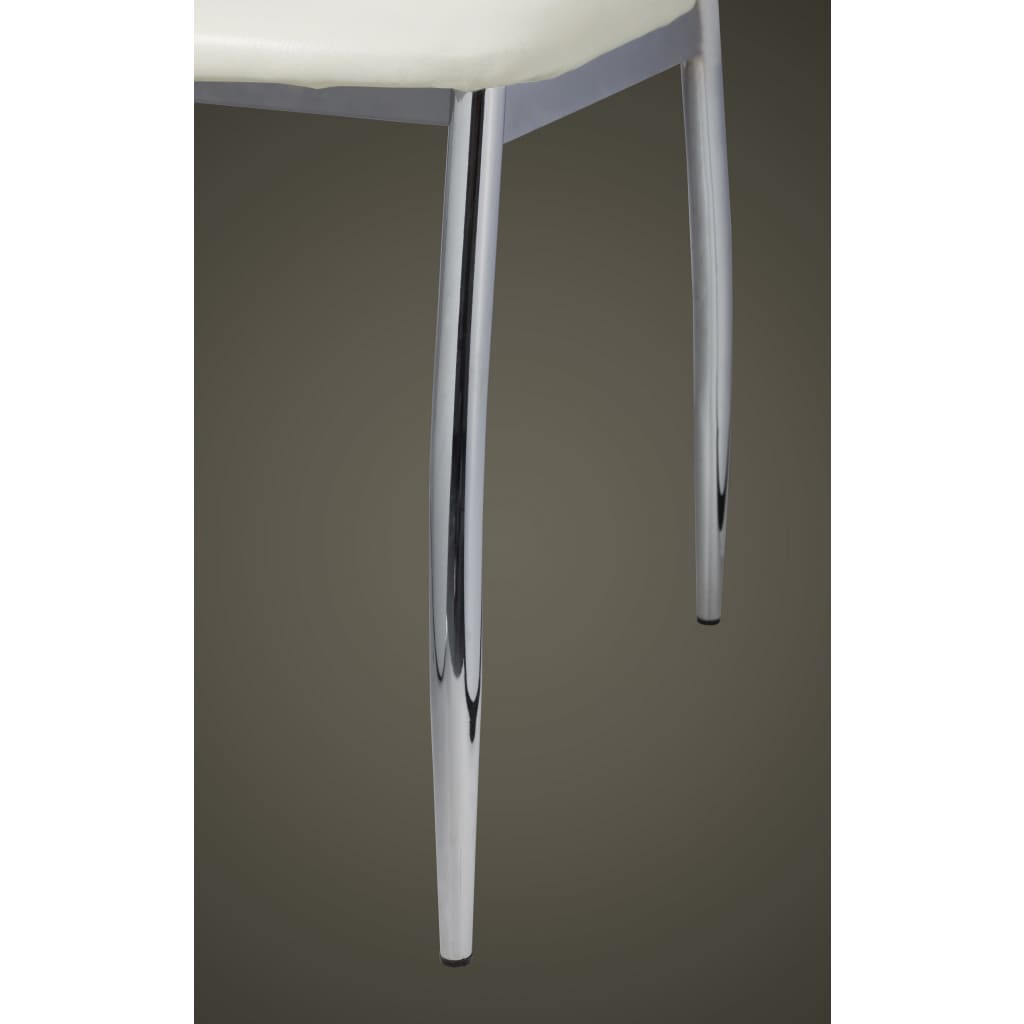 vidaXL Трапезни столове, 4 бр, бели, изкуствена кожа