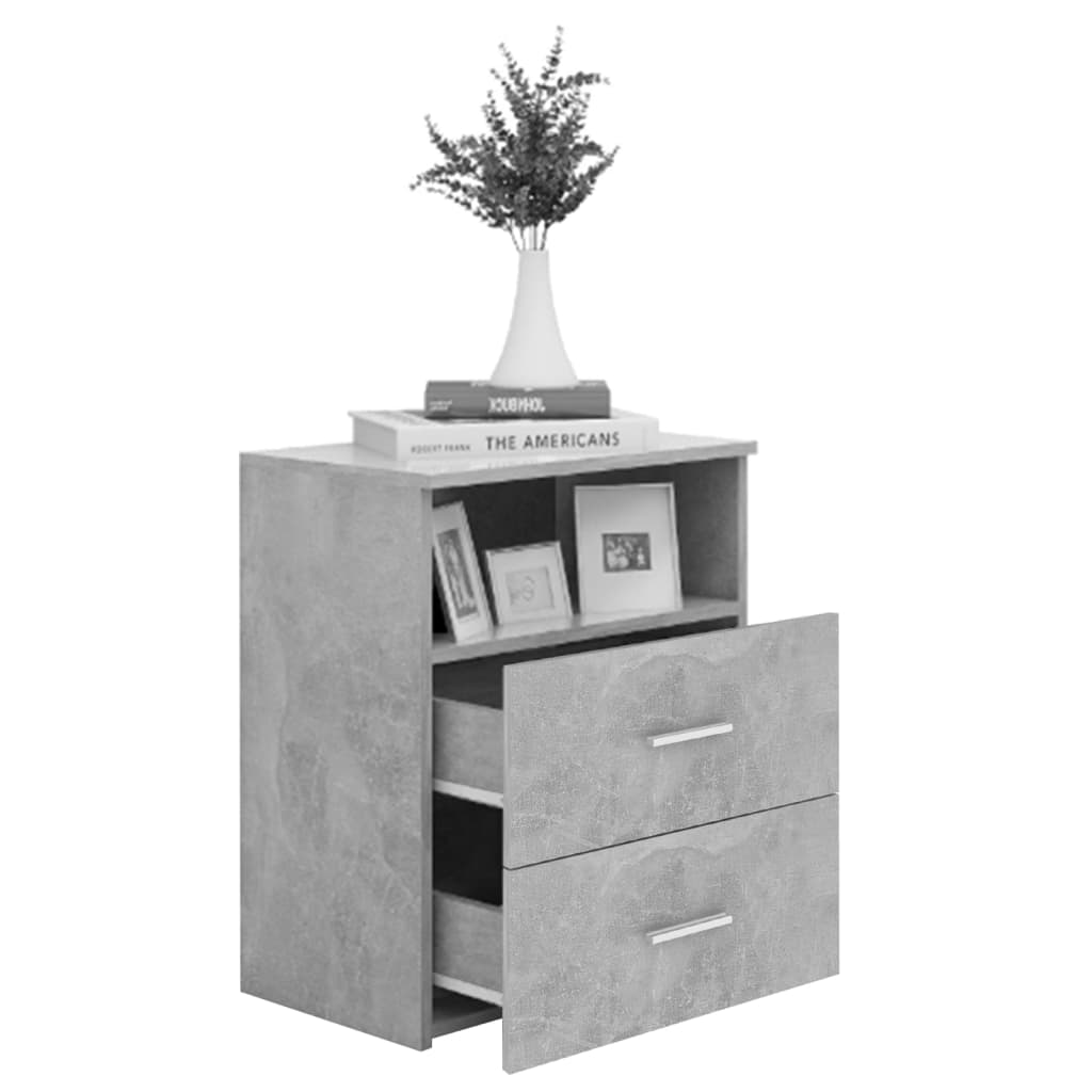 vidaXL Нощни шкафчета, 2 бр, бетонно сиви, 50x32x60 см