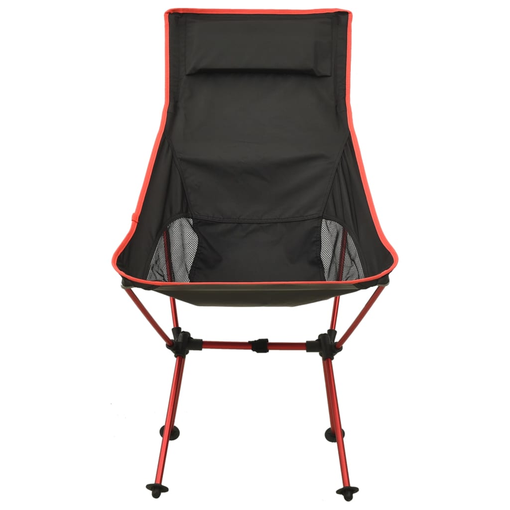 vidaXL Сгъваем стол за къмпинг PVC и алуминий, черен