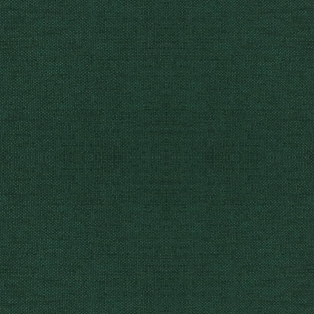 vidaXL Табуретка с дървени крака, тъмнозелена, текстил