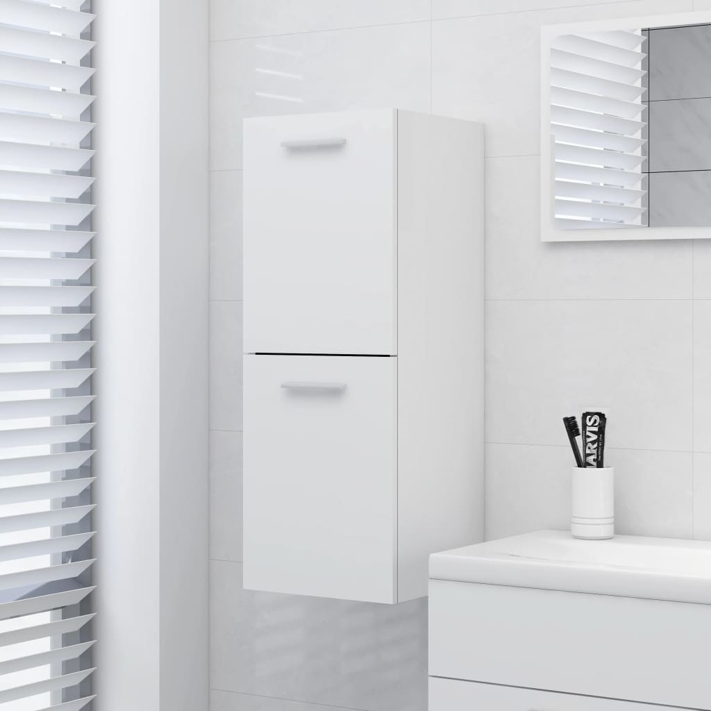 vidaXL Шкаф за баня, бял, 30x30x80 см, ПДЧ