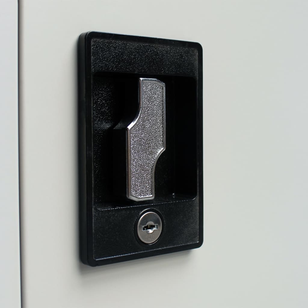 vidaXL Метален шкаф със заключване с две врати, сив