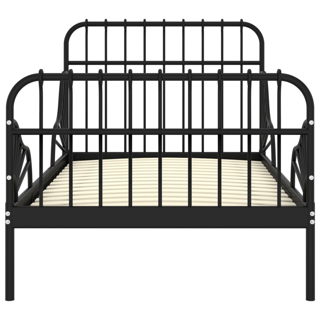 vidaXL Рамка за разтегателно легло, черна, метал, 80x130/200 cм