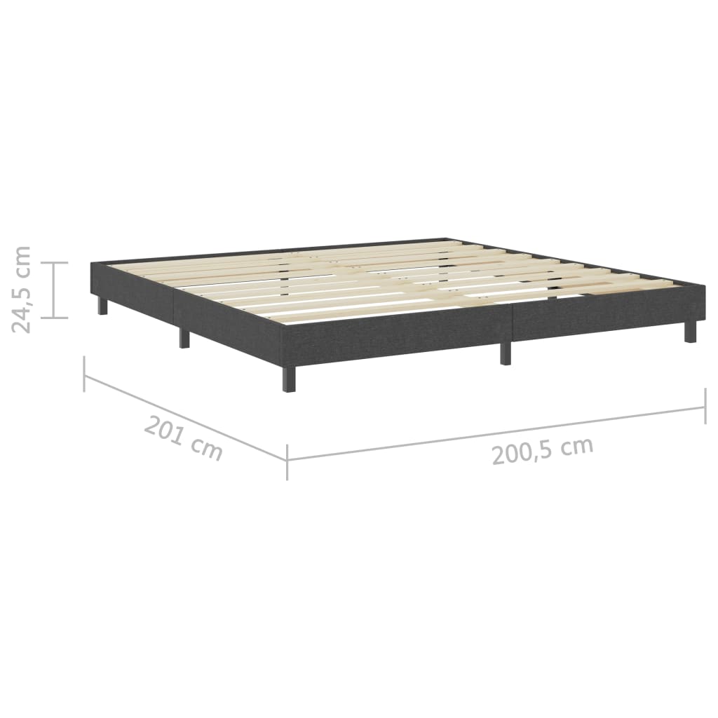 vidaXL Боксспринг легло, тъмносиво, текстил, 200x200 см