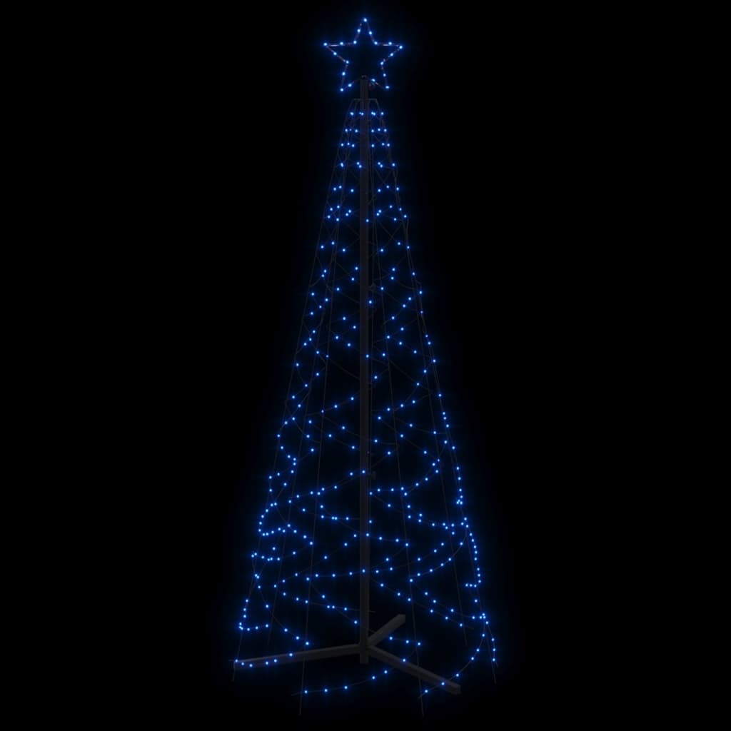 vidaXL Коледна елха конус, синьо, 200 LED, 70x180 см