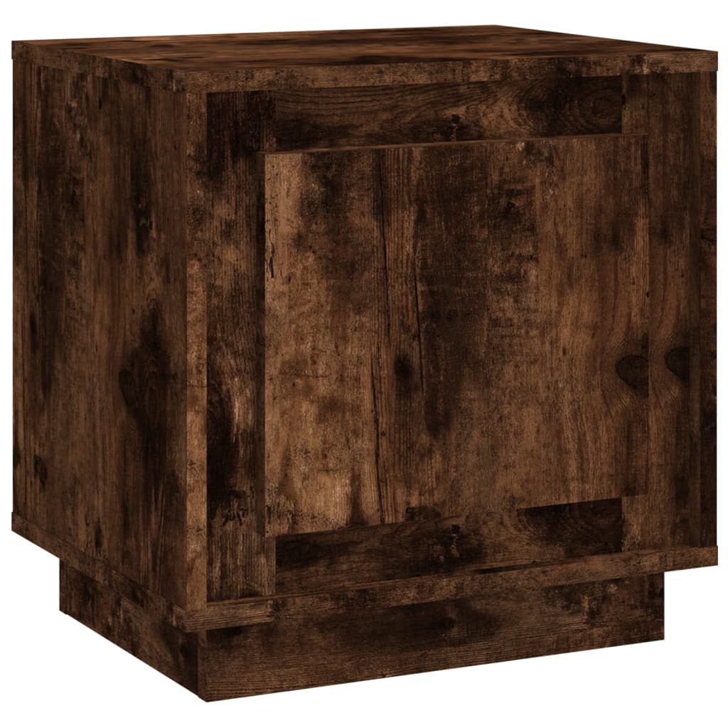 vidaXL Нощно шкафче, опушен дъб, 44x35x45 см, инженерно дърво